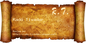 Radó Tivadar névjegykártya